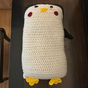 Handmade Crocheted Pinguin Pillow